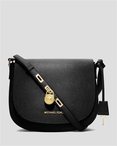 michael kors hamilton messenger black